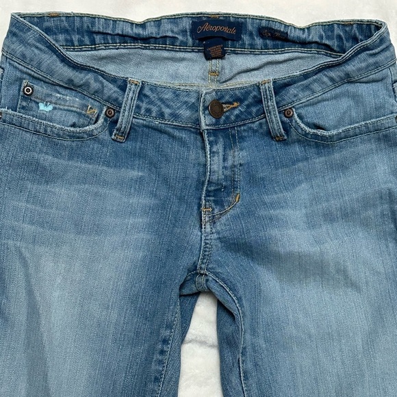 Aeropostale Vintage Y2K Super flare Jeans Low Rise Distressed Size 5/6S - Picture 3 of 11